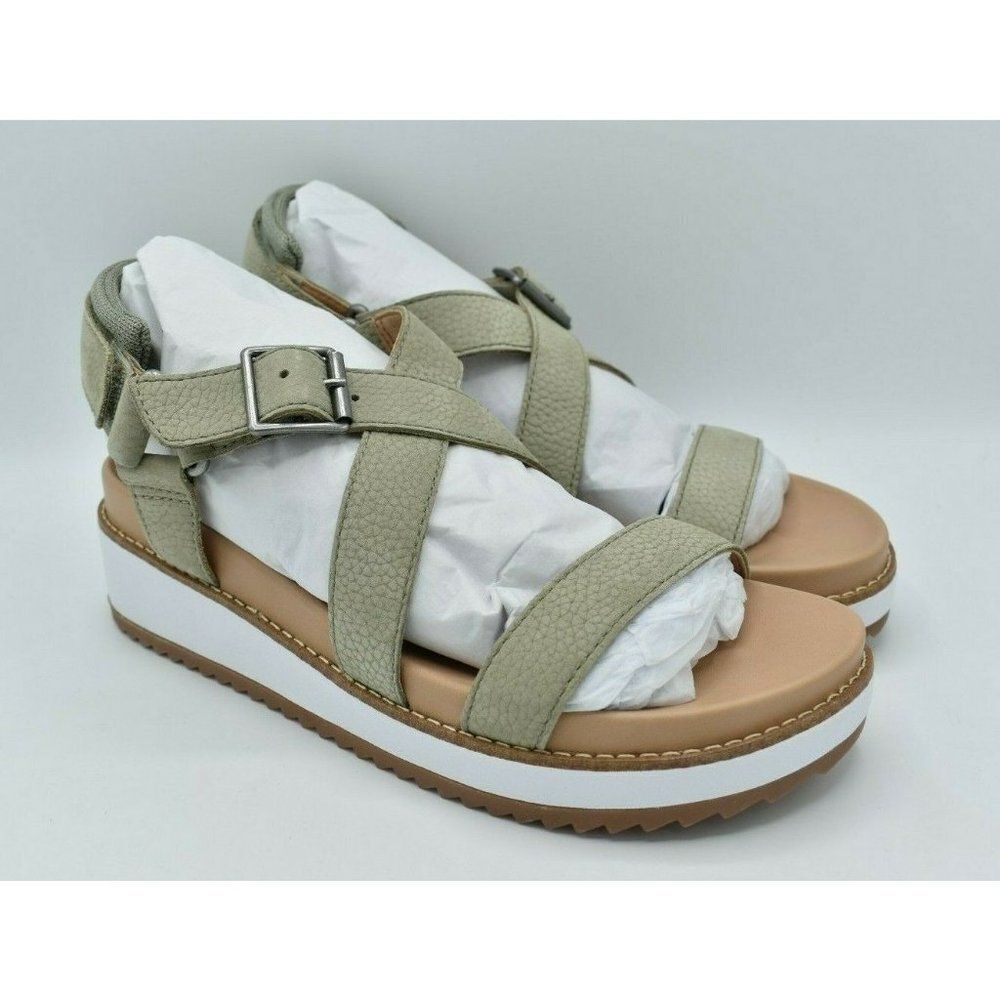 Lucky Brand Women Size 8 M Idenia Wedge Seagrass Embossed Nubuck Sandals Shoes - Picture 2 of 10